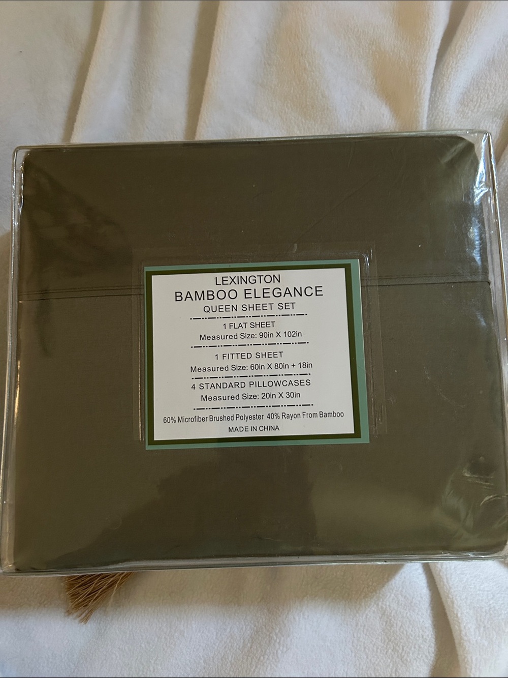 Lexington Bamboo Elegance Queen Sheet Set - Olive Green